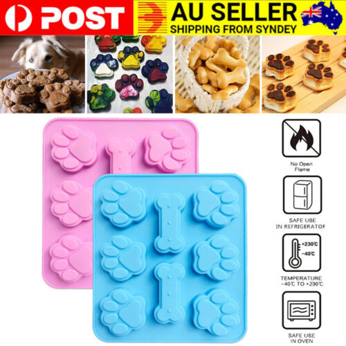 Silicone Chocolate Mould Cat Paw Dog Bone Choc Block Ice Tray Cake Cookie Mold
