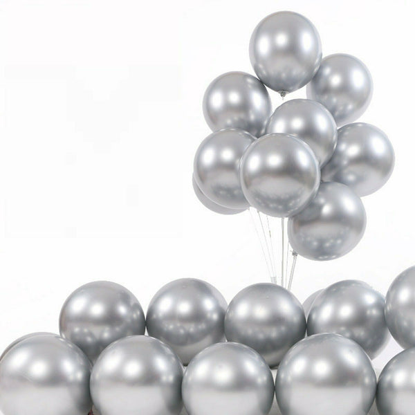 5pcs Giant 40cm Chrome Metallic Latex Balloons Birthday Wedding Party Balloons - Lets Party