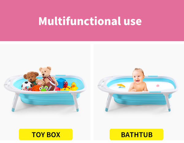 Baby Bath Tub Infant Toddlers Foldable Bathtub Folding Safety Bathing Shower GN - Lets Party