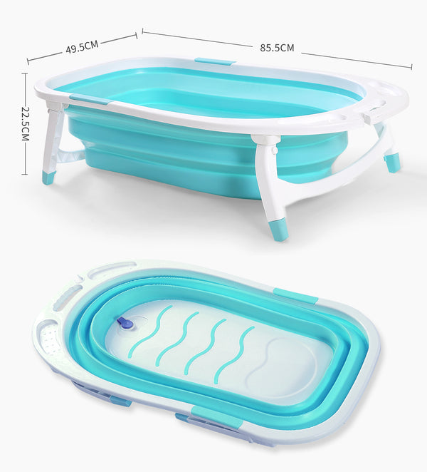 Baby Bath Tub Infant Toddlers Foldable Bathtub Folding Safety Bathing Shower GN - Lets Party