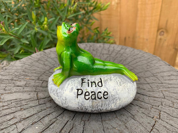 Frogs Decorative Yoga Frog on Stone Figurines Funny Garden Home Décor
