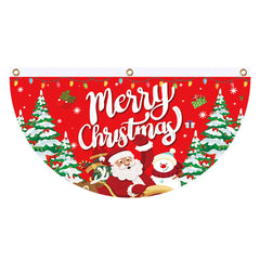Christmas Banner Flag – Merry Christmas Half-Round Outdoor Bunting, 90 x 45cm, 5 Designs