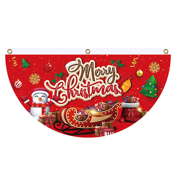 Merry Christmas Xmas Outdoor Banner Flag Pulling Santa Claus Hanging Decoration