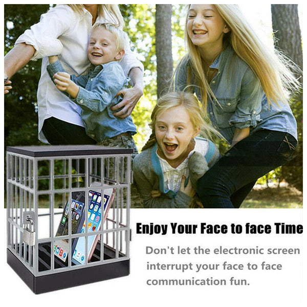 Mobile Phone Jail Lock Up Safe Smartphone Storage Box Prison Cell L