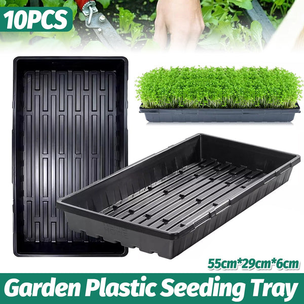 10pcs Garden Black Plastic Rectangle Plant Seedling Propagation Seedin