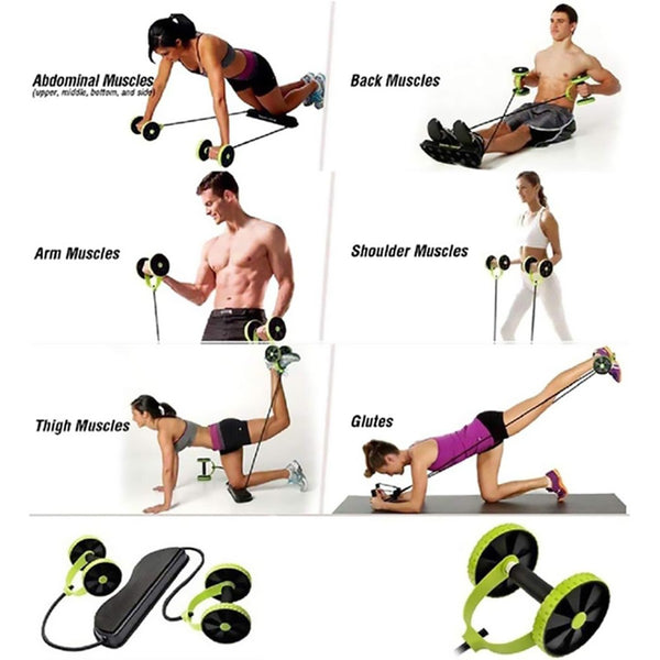 Home Gym Abs Exercise Fitness Abdominal Workout Wheel Roller Machine E