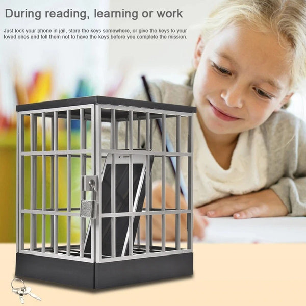 Mobile Phone Jail Lock Up Safe Smartphone Storage Box Prison Cell L