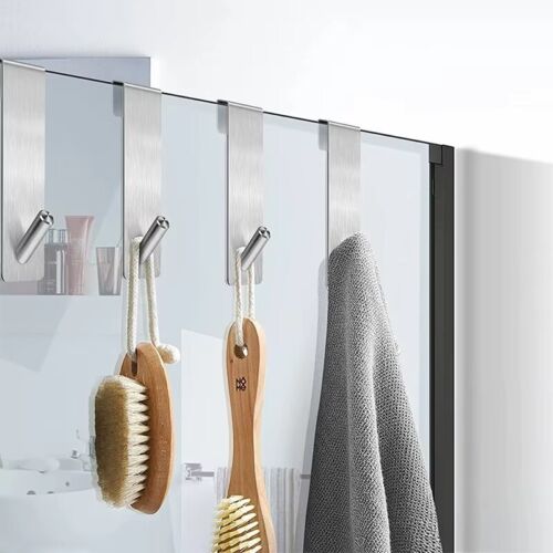 2xStainless Steel Long Large Over The Door Hanger Front/Back Door Hook