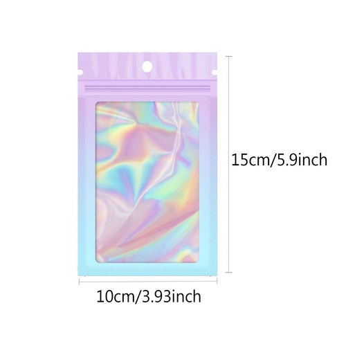 Holographic Zipper Aluminum Foil Zipper Sealing Storage Bag Rai