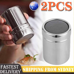 2PCS Coffee Chocolate Flour Shaker Icing Sugar Cocoa Sugar Stainless S