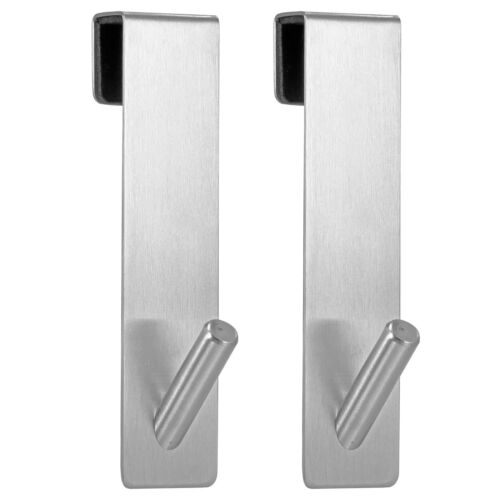 2xStainless Steel Long Large Over The Door Hanger Front/Back Door Hook