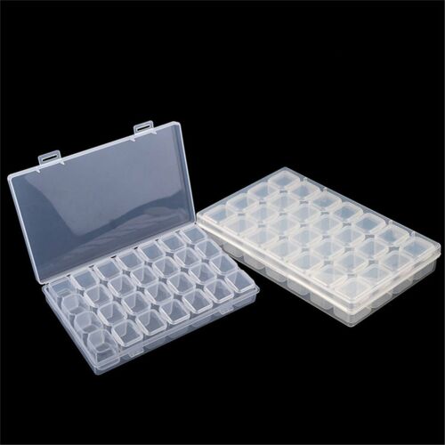 4PCS 28 Grid Storage Boxes Plastic Jewelry Organizer Container Cases B