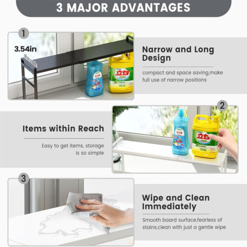 Extendable Shelf Bathroom Sink Shelving Kitchen Storage Organiser Hold
