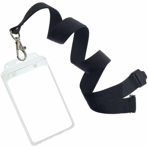 10X Hard Plastic Badge ID Card Holder Lanyard Business Work Pouch Doub
