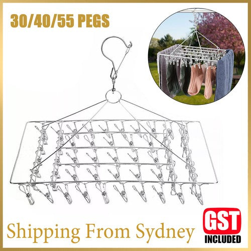 Pegs Stainless Steel Laundry Sock Underwear Clothes Dryer Rac