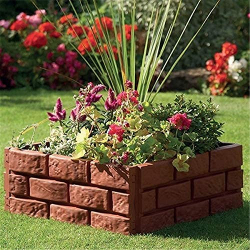 Flower Bed Edging Plastic Garden Fence DIY Stone Brick Effect Law