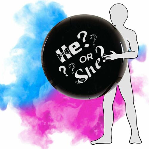 He or She Pop To See Gender Reveal Jumbo Baby Shower Balloon Powder Pi