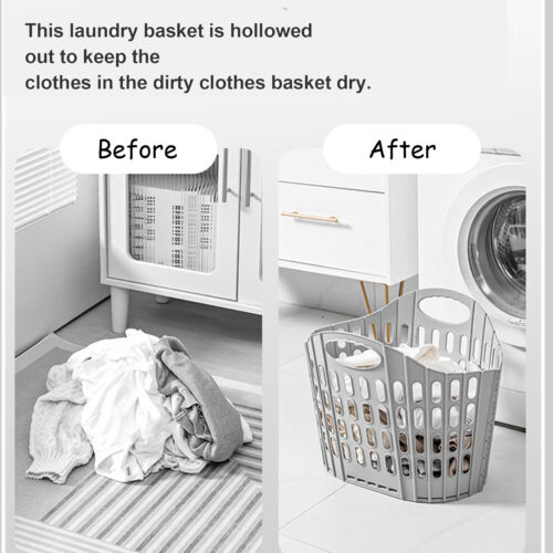 Large Foldable Handheld Dirty Clothes Basket Wall Mounted for Bathroom