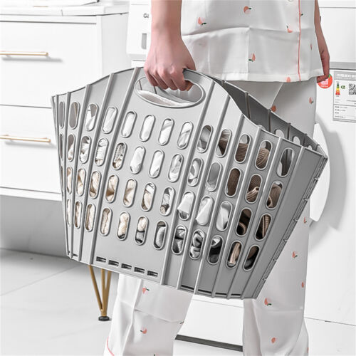 Large Foldable Handheld Dirty Clothes Basket Wall Mounted for Bathroom
