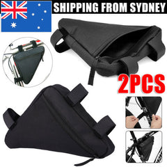 2PCS Bicycle Cycling Triangle Storage Bag Bike Front Tube Frame Waterp