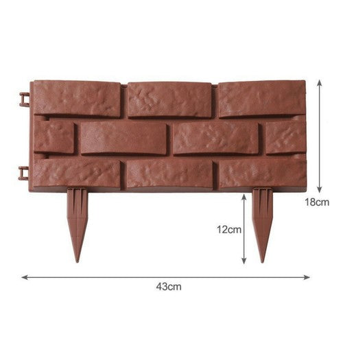 Flower Bed Edging Plastic Garden Fence DIY Stone Brick Effect Law