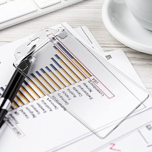 10X Hard Plastic Badge ID Card Holder Lanyard Business Work Pouch Doub