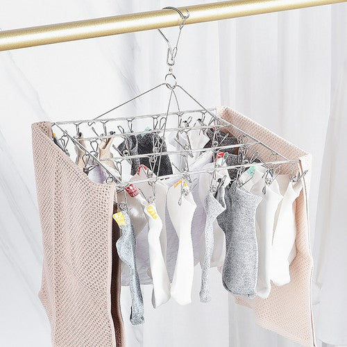 Pegs Stainless Steel Laundry Sock Underwear Clothes Dryer Rac