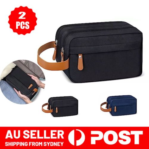 2PCS Toiletry Bag Travel Wash Case Shower Bathroom Cosmetic Storage Wa