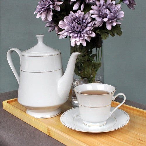 3PCS Bamboo Serving Tray Versatile Round-Edged Vanity Organizer forTea