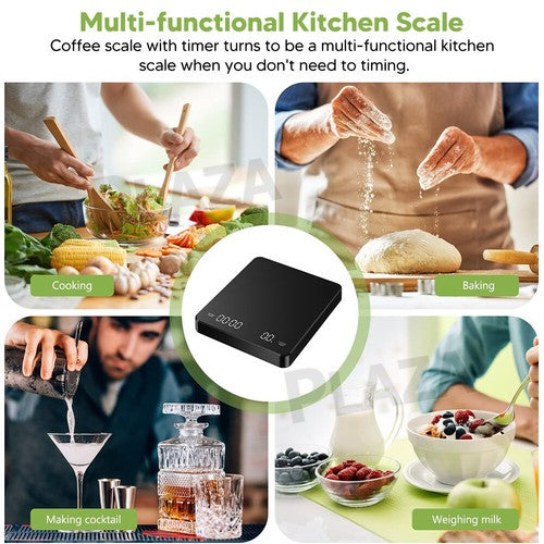 Electronic Digital Coffee Scale With Timer Precision High Display 3Kg/