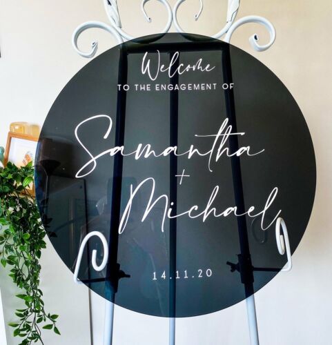 80cm Round Acrylic Wedding Welcome Sign – Circle Board for Baby Shower & Events