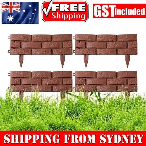 Flower Bed Edging Plastic Garden Fence DIY Stone Brick Effect Law