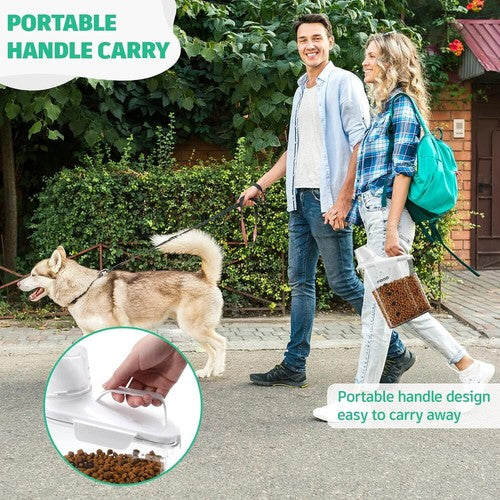 2pc 2800ml Airtight Grain Storage Jar with Measuring Cup Food Pet Food