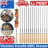 55cm Flat Kebab Skewers Stainless Steel BBQ Meat Stick Barbecue Wooden