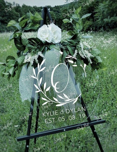 80cm Round Acrylic Board Wedding Welcome Sign Circle Baby Shower