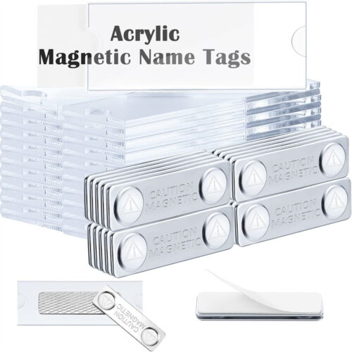 20pcs Strong Magnetic Business Name Tag Acrylic Badge-Magnetic Name Ta