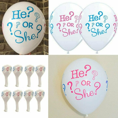 He or She Pop To See Gender Reveal Jumbo Baby Shower Balloon Powder Pi