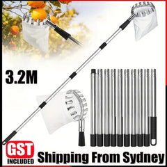 Fruit Picker 3.2m – Telescopic Pole Apple Picker with Basket