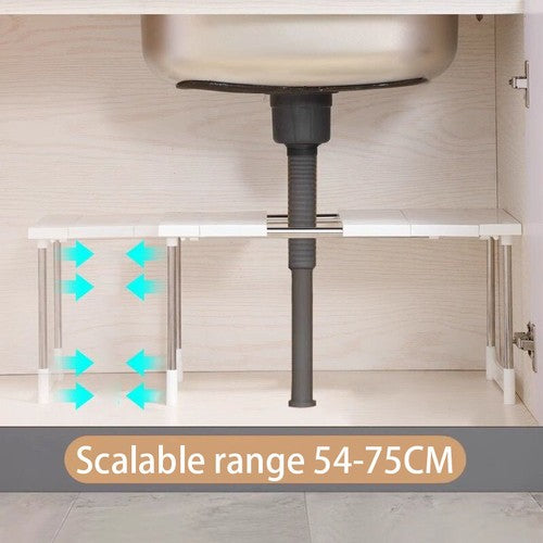 2PCS Sink Rack Organizer Adjustable Extendable Kitchen Storage Shelf U