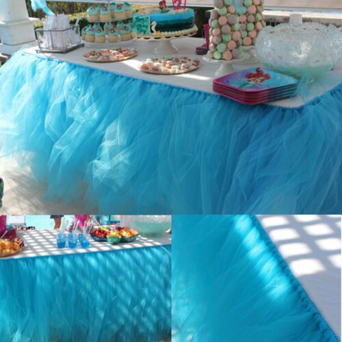 Table Skirt Cover Tulle Tutu Table Cloth for Birthday Wedding Festive