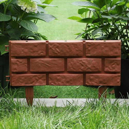Flower Bed Edging Plastic Garden Fence DIY Stone Brick Effect Law