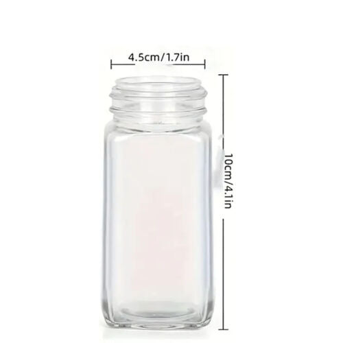 120ML Glass Spice Jars Lid Herb Seasoning Condiment Square Kitch