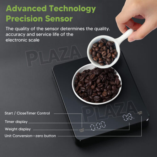 Electronic Digital Coffee Scale With Timer Precision High Display 3Kg/