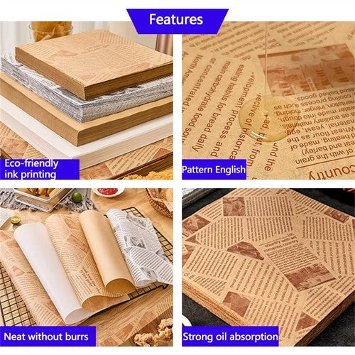 30x30cm Oil Absorbing Paper Food Frying Grease-Proof Wrapper Wrapper S