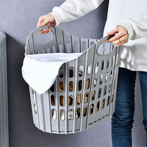 Large Foldable Handheld Dirty Clothes Basket Wall Mounted for Bathroom