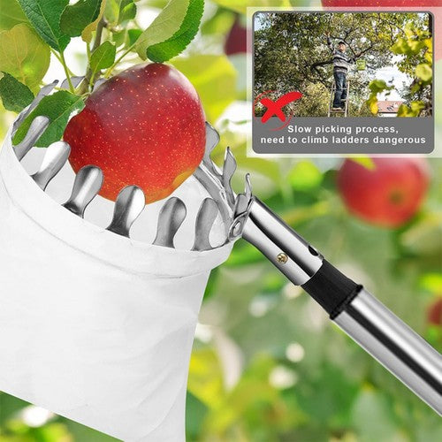 3.2M Fruit Picker Pole with Basket Telescoping Fruit Picker Tool with