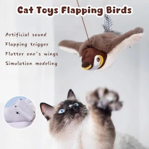 Electronic Interactive Cat Toy Flapping Wings Sparrow Bird Catnip Toys