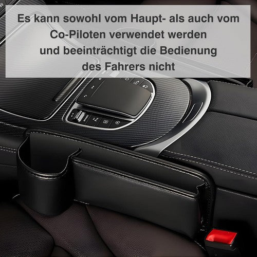 4x Universal Car Seat Gap Filler Organizer Leather Storage Box & Cup H