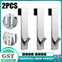 2xStainless Steel Long Large Over The Door Hanger Front/Back Door Hook