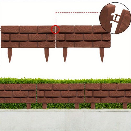 Flower Bed Edging Plastic Garden Fence DIY Stone Brick Effect Law